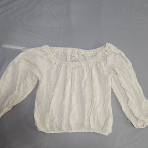 Max Studio Cream Textured Top